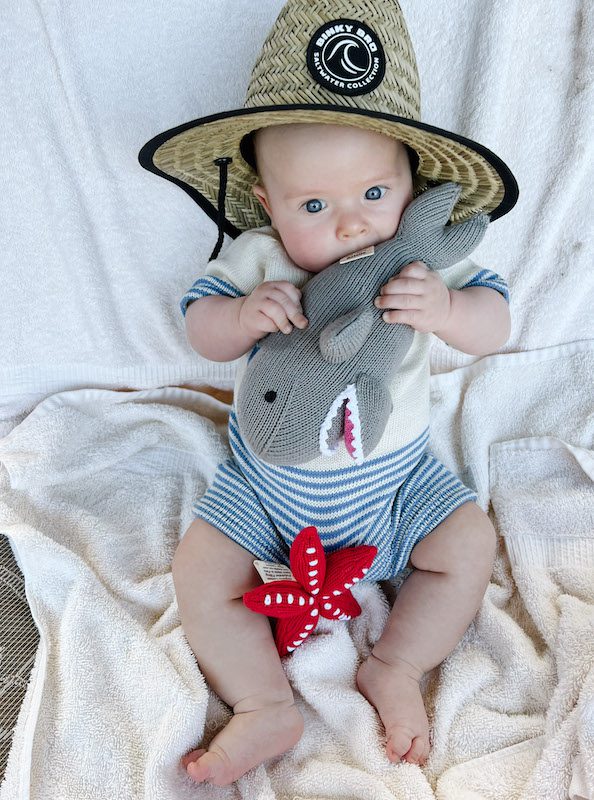 baby in a beach chair