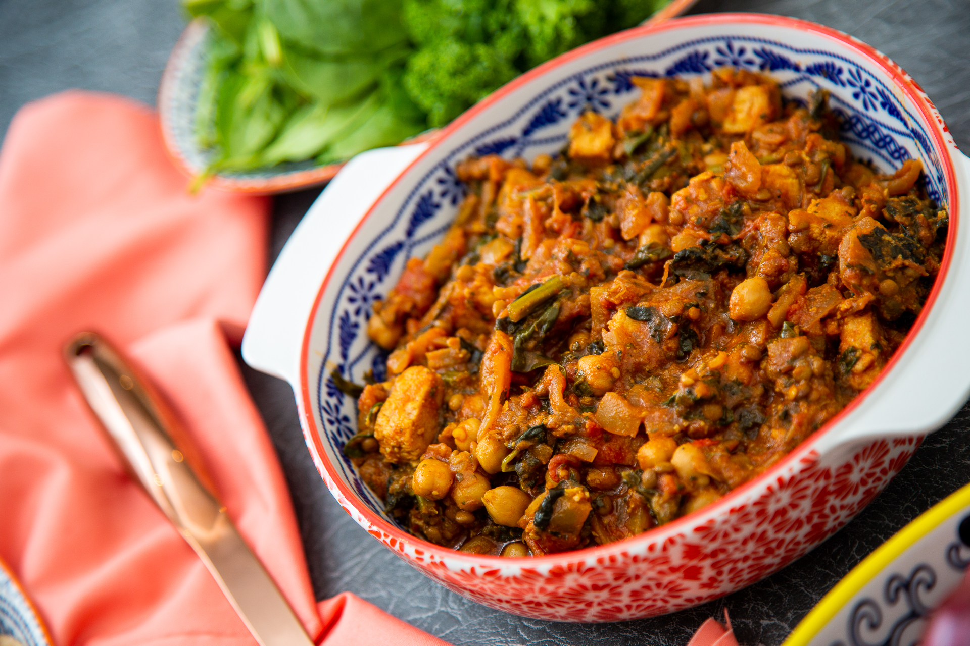 vegan chickpea and lentil curry