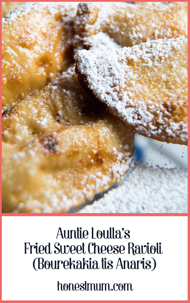 Auntie Loulla's Fried Sweet Cheese Ravioli (Bourekakia tis Anaris)