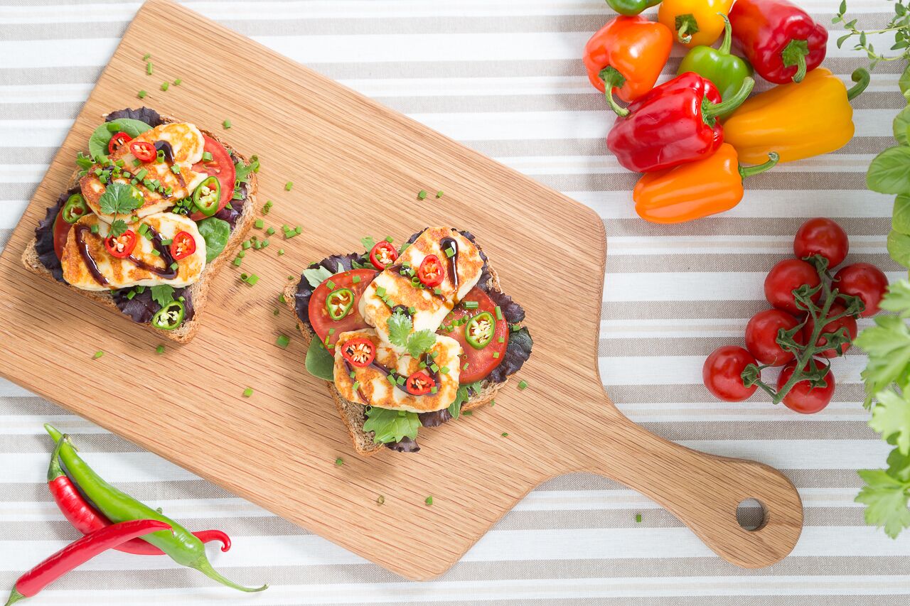 halloumi open sandwich