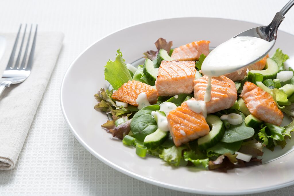 salmon and caesar dressing