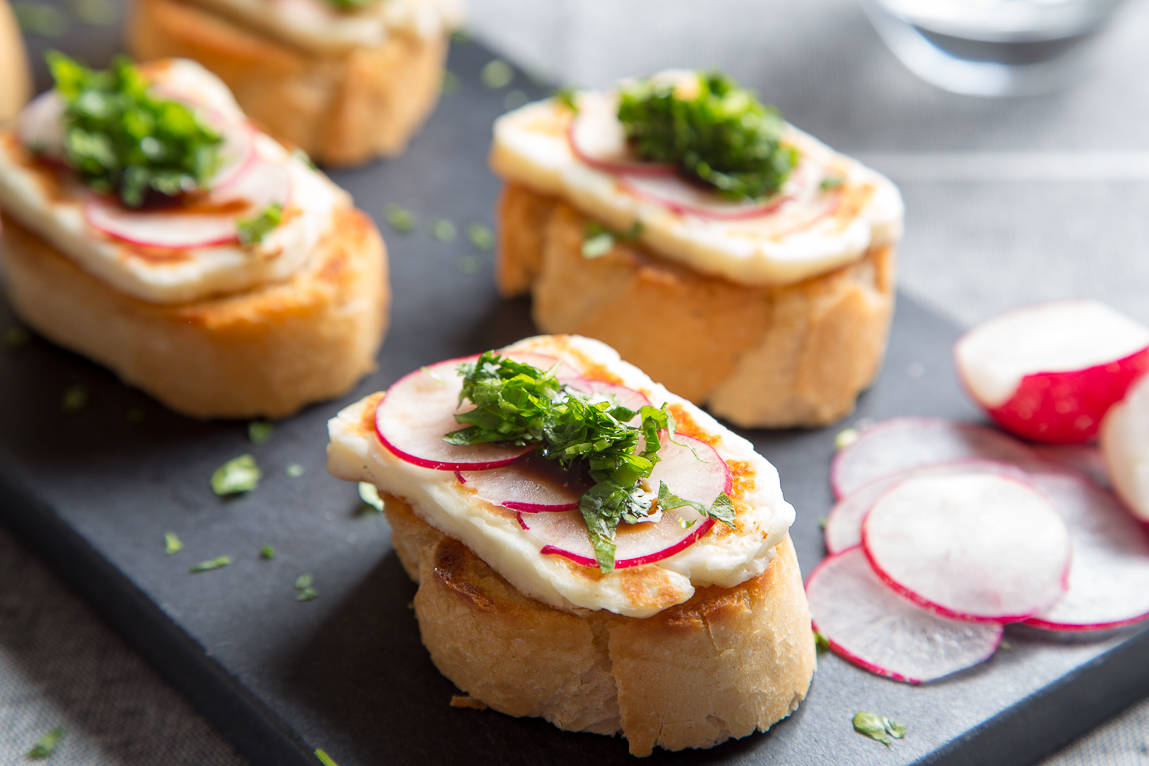 open hallumi sandwiches